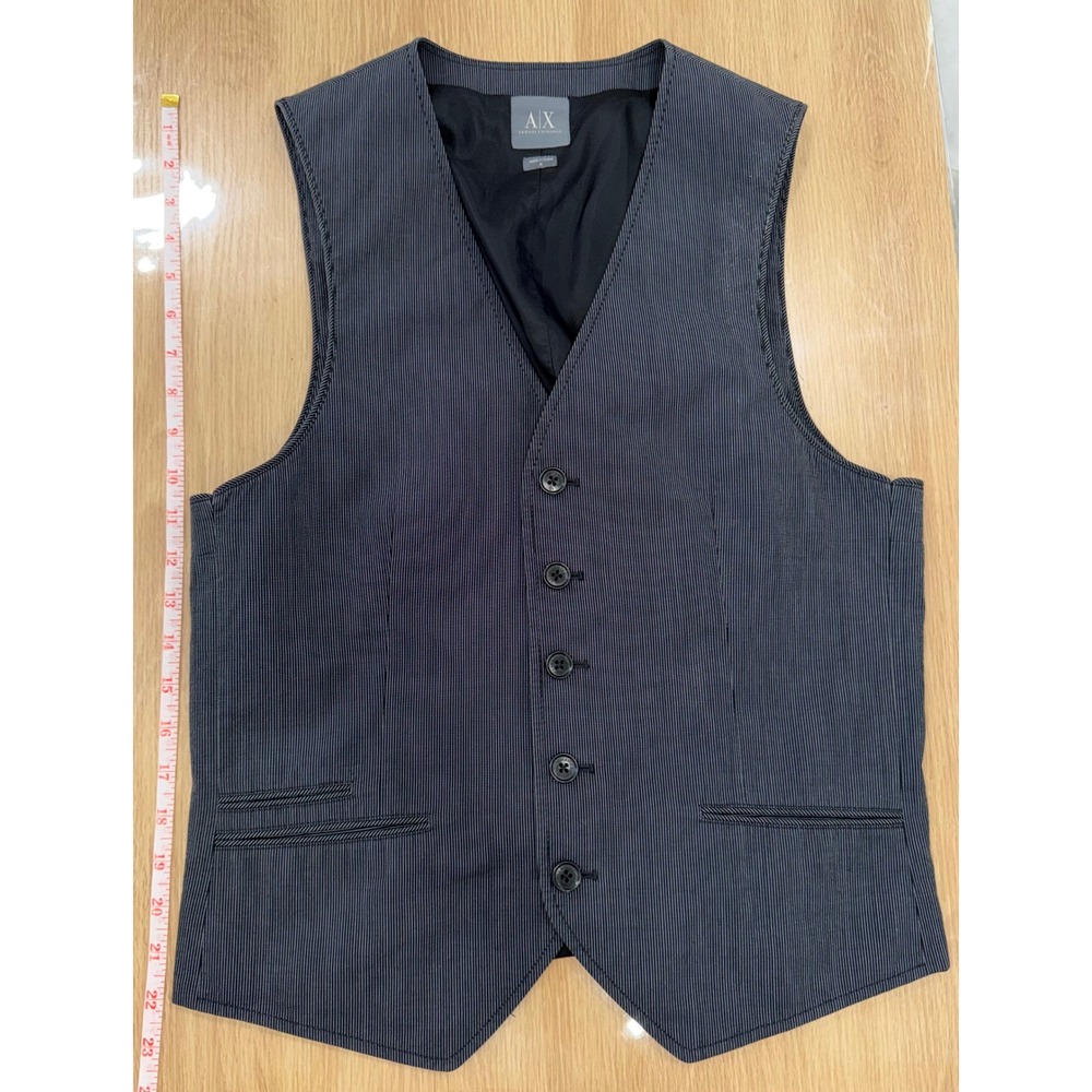 Armani Exchange Mens Pinstripe Waistcoat Vest